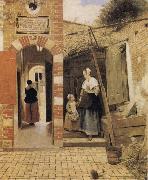 Pieter de Hooch The Courtyard of a House in Delft oil on canvas